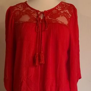 Angela blouse size L orange/red ish color